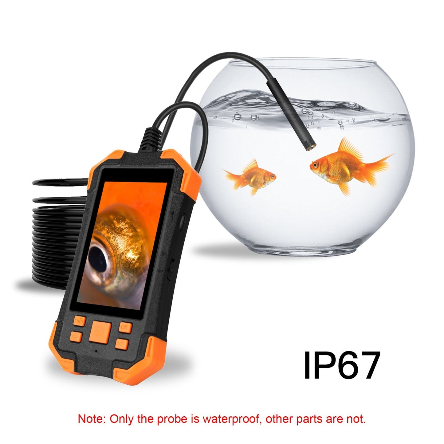 4.3 Inch 1080P Industrial Endoscope - 5.5mm Lens, Semi-Rigid Cable, IP67 Waterproof, LED Light, TF Card Slot - Ideal for Auto Repair & Pipeline Inspection