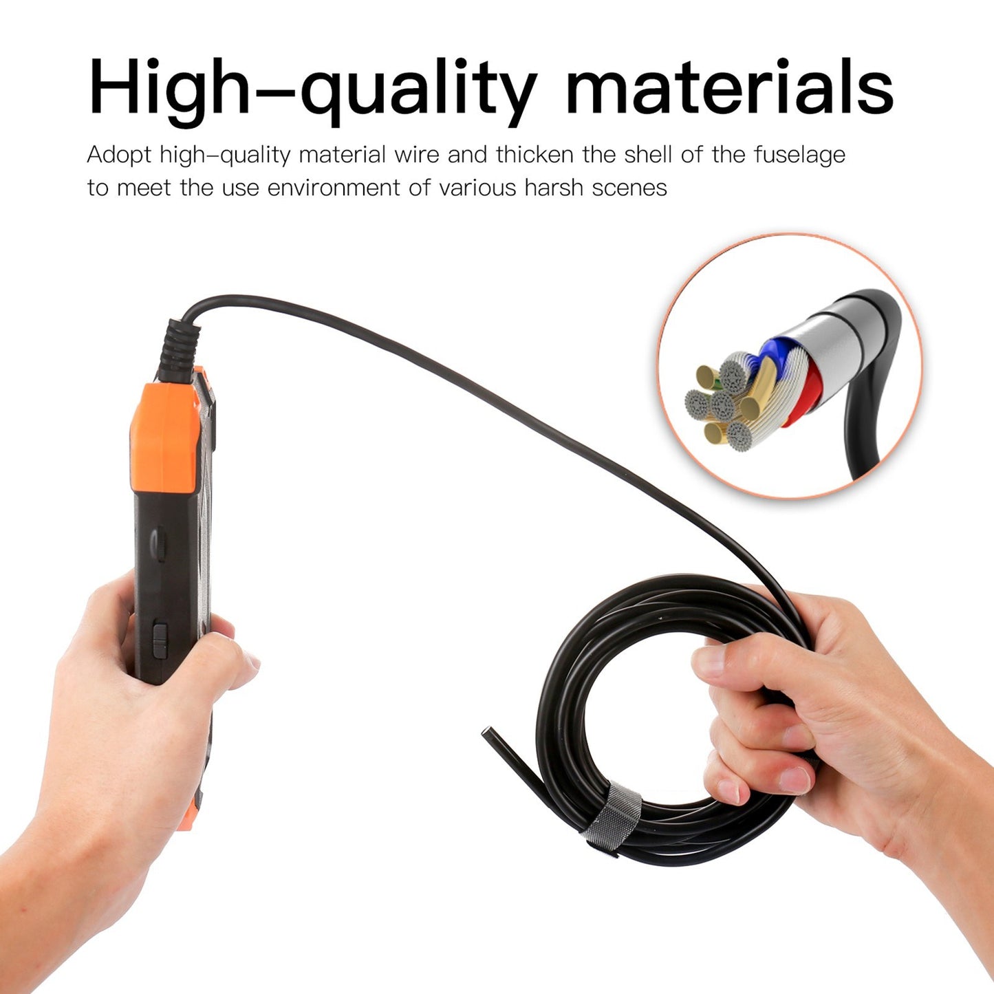 4.3 Inch 1080P Industrial Endoscope - 5.5mm Lens, Semi-Rigid Cable, IP67 Waterproof, LED Light, TF Card Slot - Ideal for Auto Repair & Pipeline Inspection