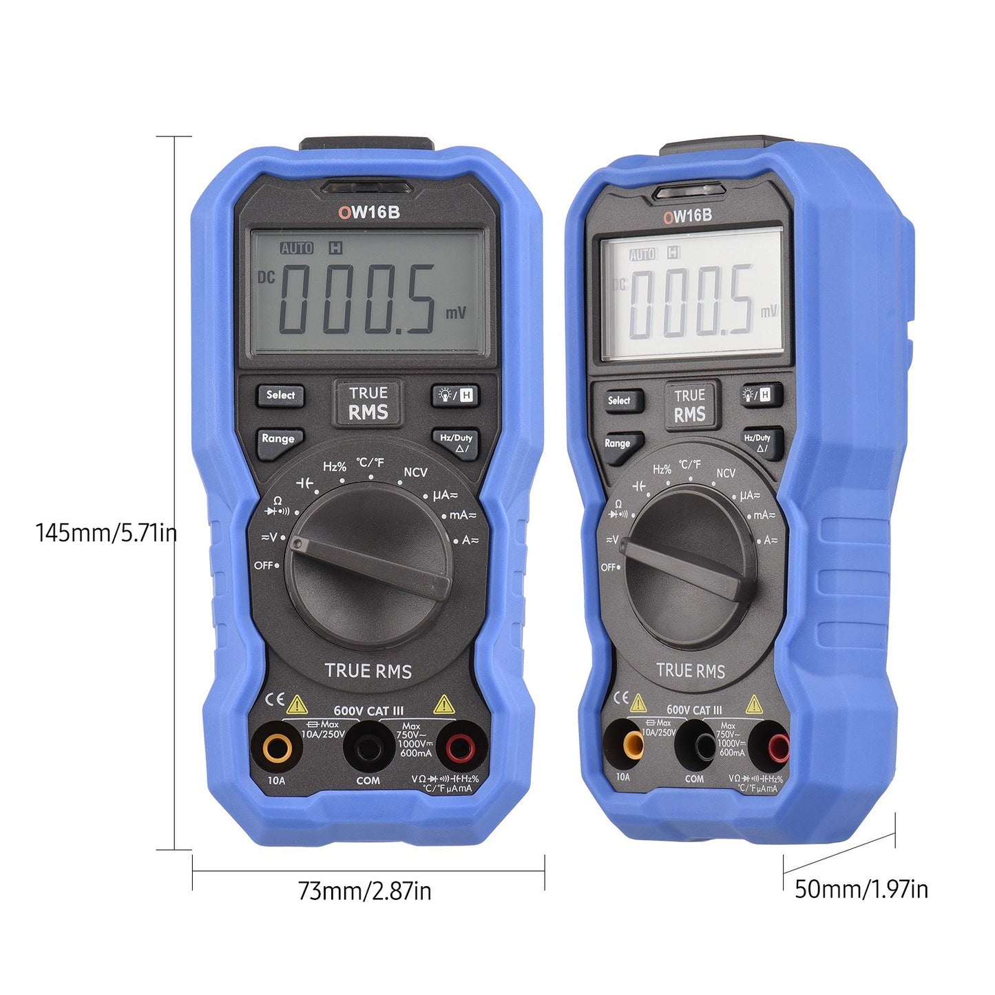 OWON OW16B Bluetooth Digital Multimeter 5999 Counts True RMS Auto-ranging Tester with Backlight, NCV, Temperature, Voltage, Current, Capacitance, Resistance, Frequency, Diode, Continuity