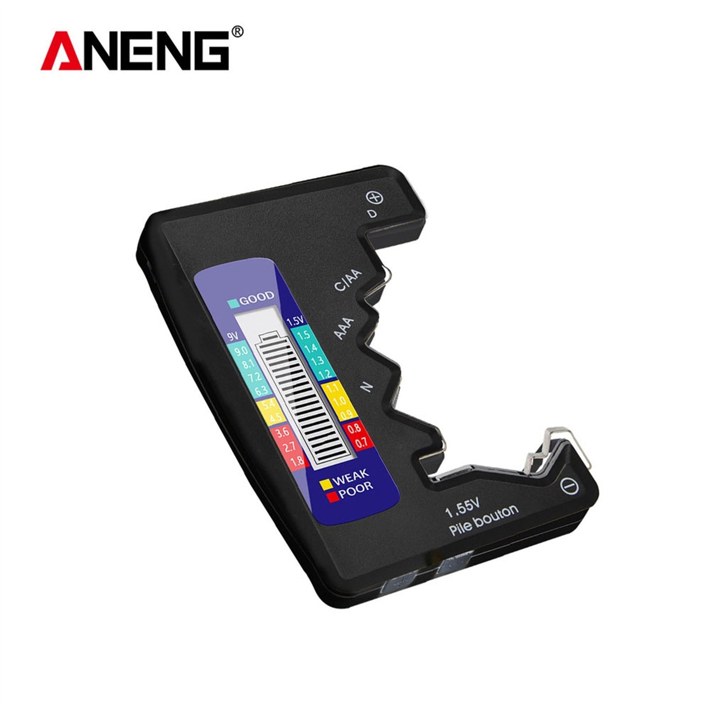 ANENG LCD Battery Tester for C D N AA AAA 9V 1.5V Button Batteries - Household Power Detector