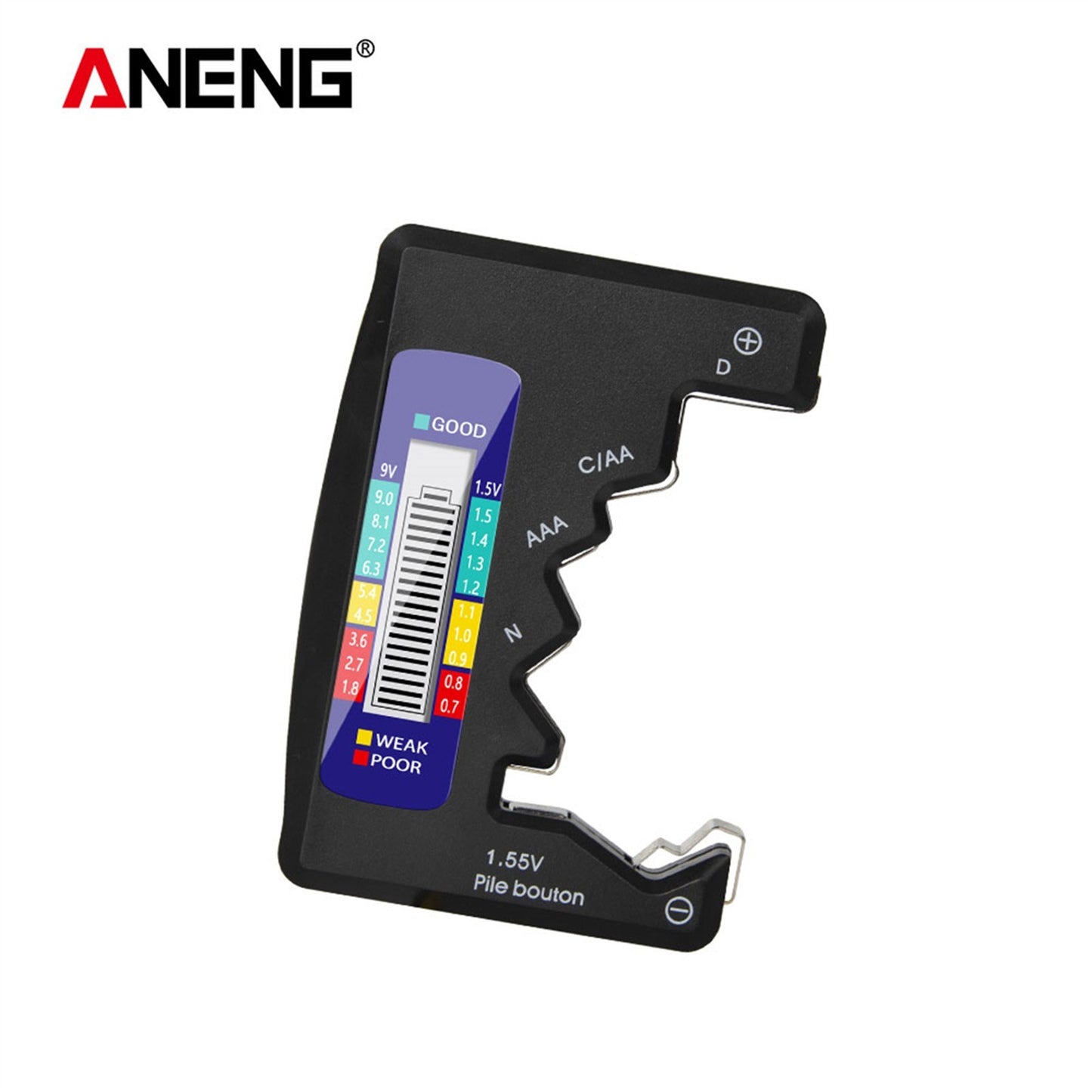 ANENG LCD Battery Tester for C D N AA AAA 9V 1.5V Button Batteries - Household Power Detector