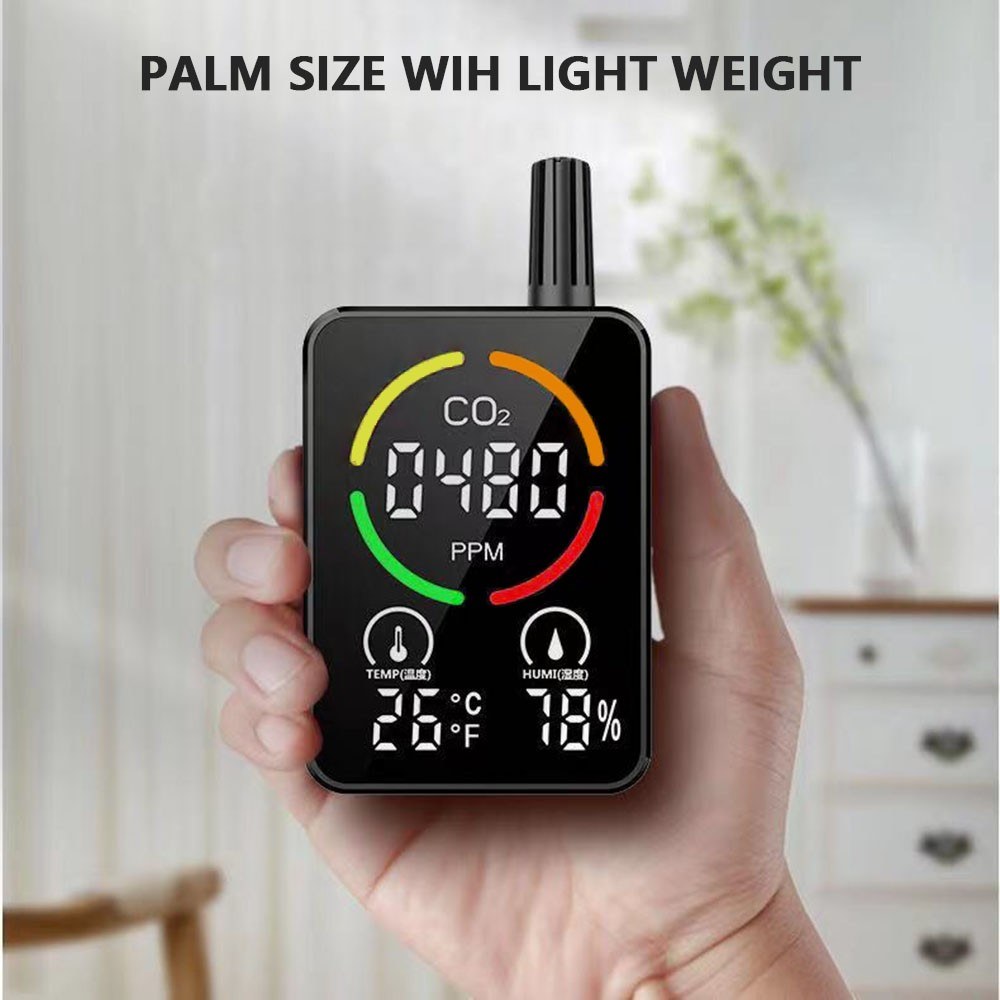3-in-1 Air Quality Monitor: CO2, Temperature & Humidity Tester with NDIR Sensor and Alarm