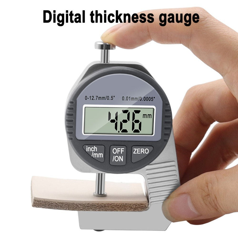 Mini Digital Thickness Gauge Micrometer, 0-0.5 Inch/0-12.7mm, Inch/Metric Measuring Tool with Protective Case
