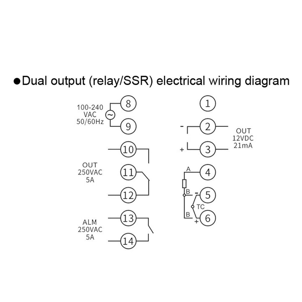 Intelligent Digital Temperature Controller 0~400℃ | SSR Output & Over-Temperature Alarm | Multi-Function Industrial Oven Equipment