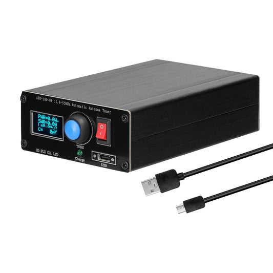 Mini Automatic Antenna Tuner ATU-100-0A, 1.8-55MHz, 0.91 OLED Display, Aluminum Alloy Case, 1800mAh Battery