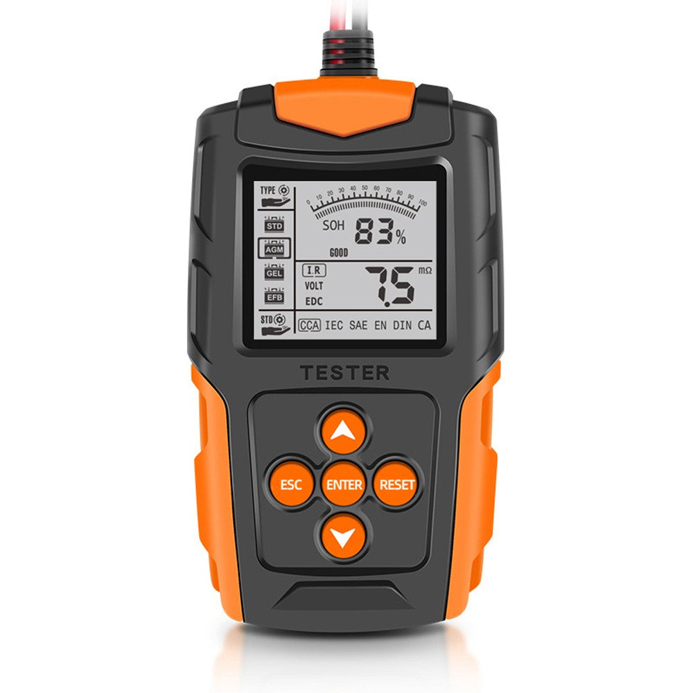 Digital LCD 12V/24V Battery Tester Analyzer for Car Truck Motorcycle - SOH SOC CCA IR Diagnostic Tool