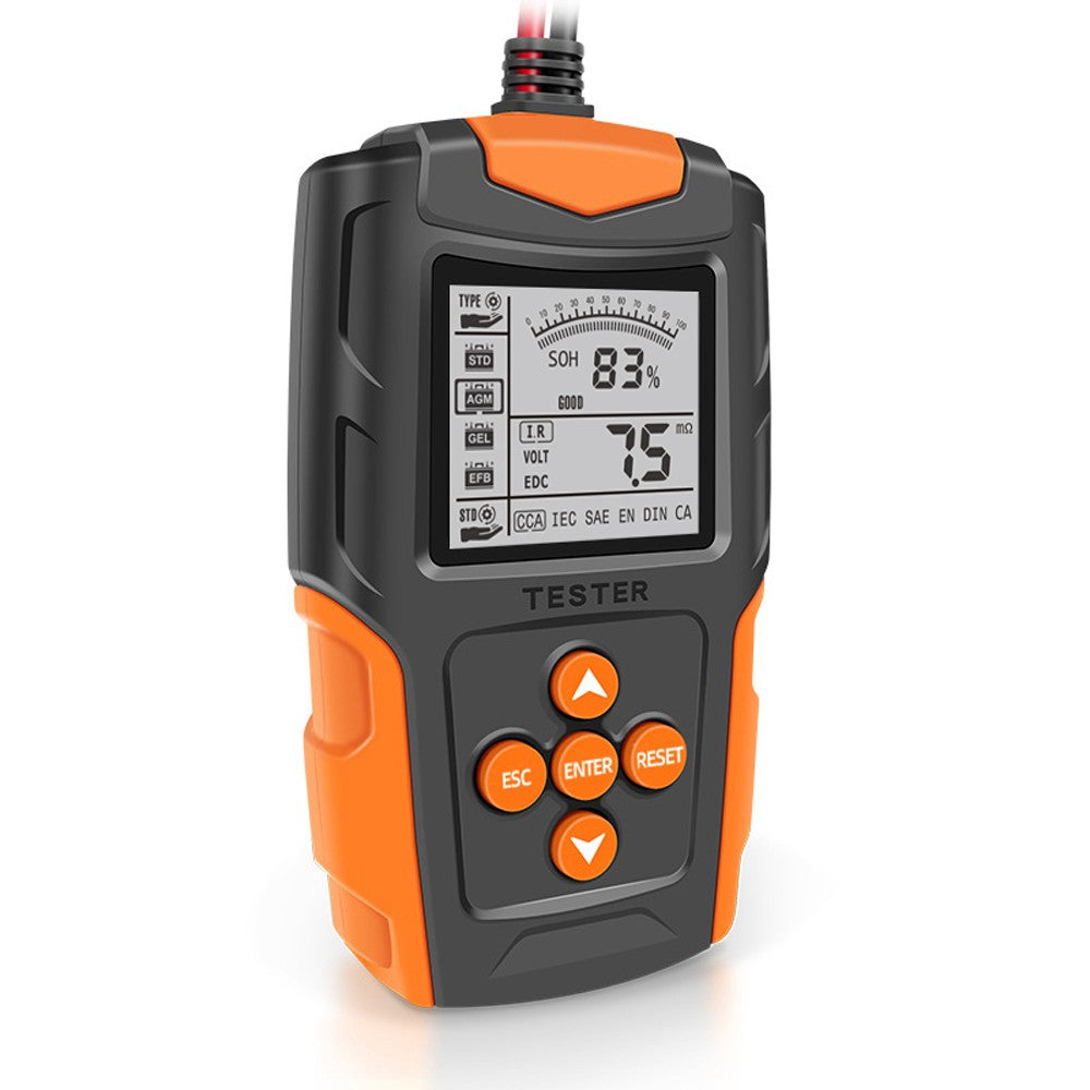 Digital LCD 12V/24V Battery Tester Analyzer for Car Truck Motorcycle - SOH SOC CCA IR Diagnostic Tool
