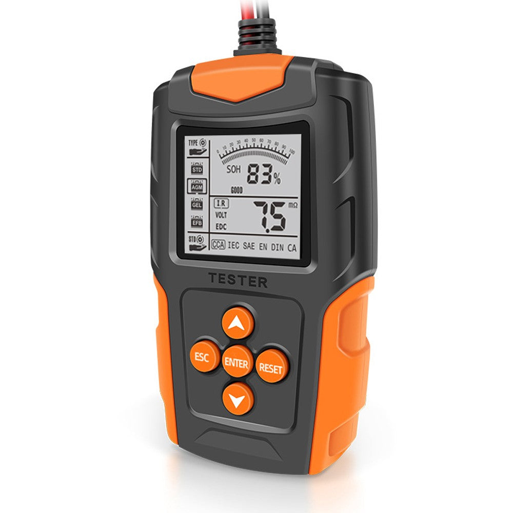 Digital LCD 12V/24V Battery Tester Analyzer for Car Truck Motorcycle - SOH SOC CCA IR Diagnostic Tool