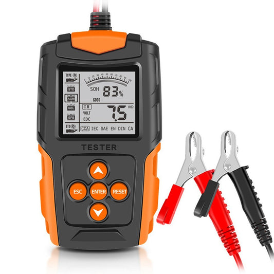 Digital LCD 12V/24V Battery Tester Analyzer for Car Truck Motorcycle - SOH SOC CCA IR Diagnostic Tool