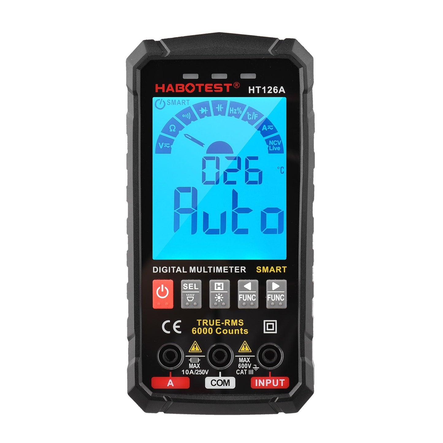 Smart Digital Multimeter 6000 Counts True RMS Auto-ranging, Color Screen - HABOTEST HT126B