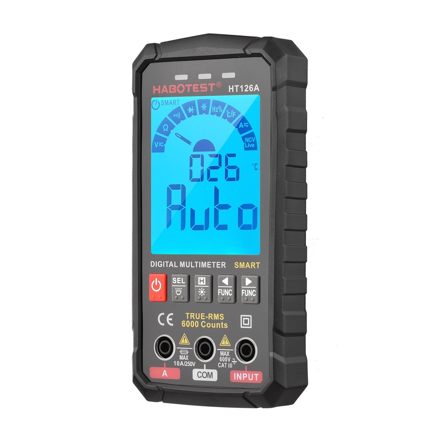 Smart Digital Multimeter 6000 Counts True RMS Auto-ranging, Color Screen - HABOTEST HT126B