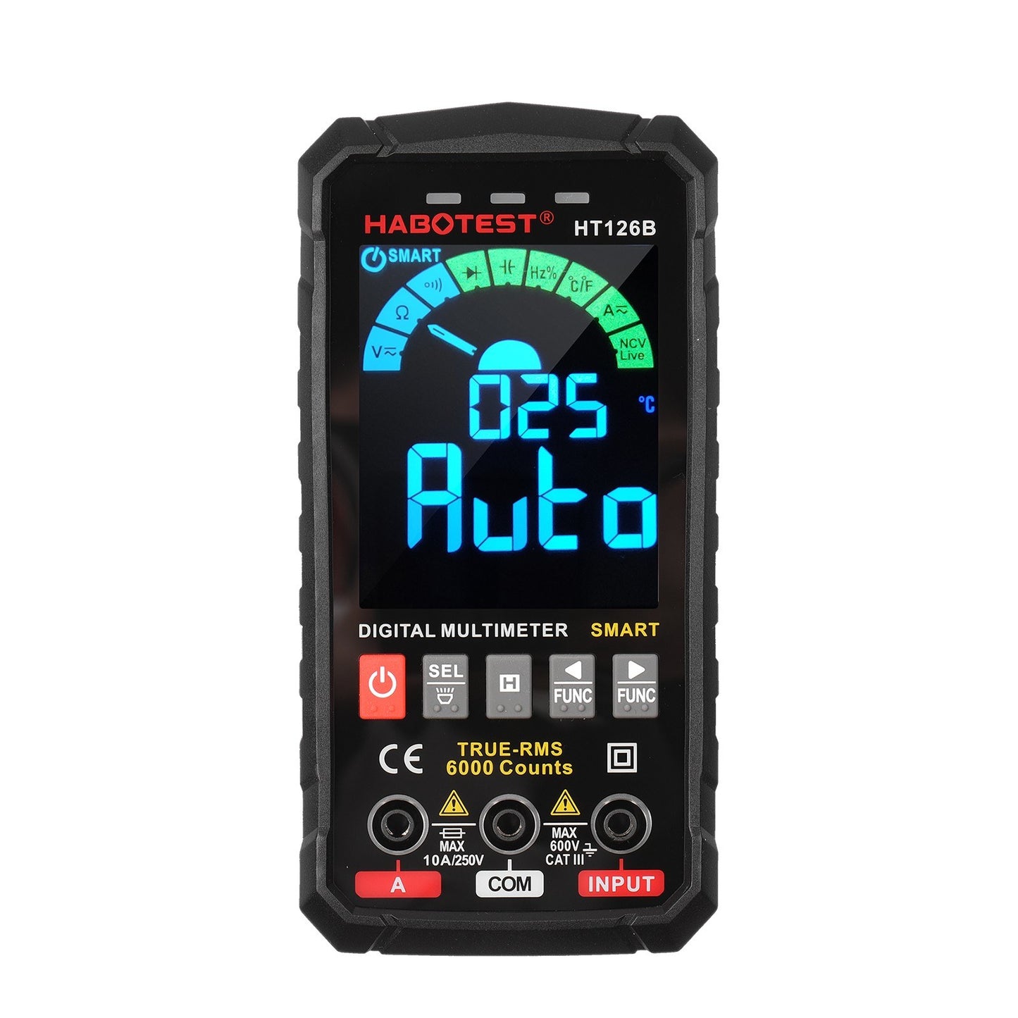 Smart Digital Multimeter 6000 Counts True RMS Auto-ranging, Color Screen - HABOTEST HT126B