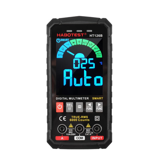 Smart Digital Multimeter 6000 Counts True RMS Auto-ranging, Color Screen - HABOTEST HT126B