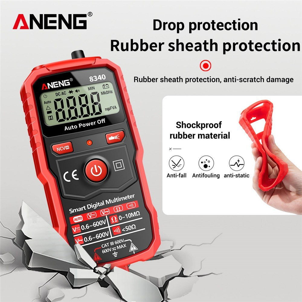 ANENG 8340 Smart Digital Multimeter - 1999 Counts, Auto Recognition, Backlit Screen, NCV Induction, AC/DC Voltage & Resistance Tester