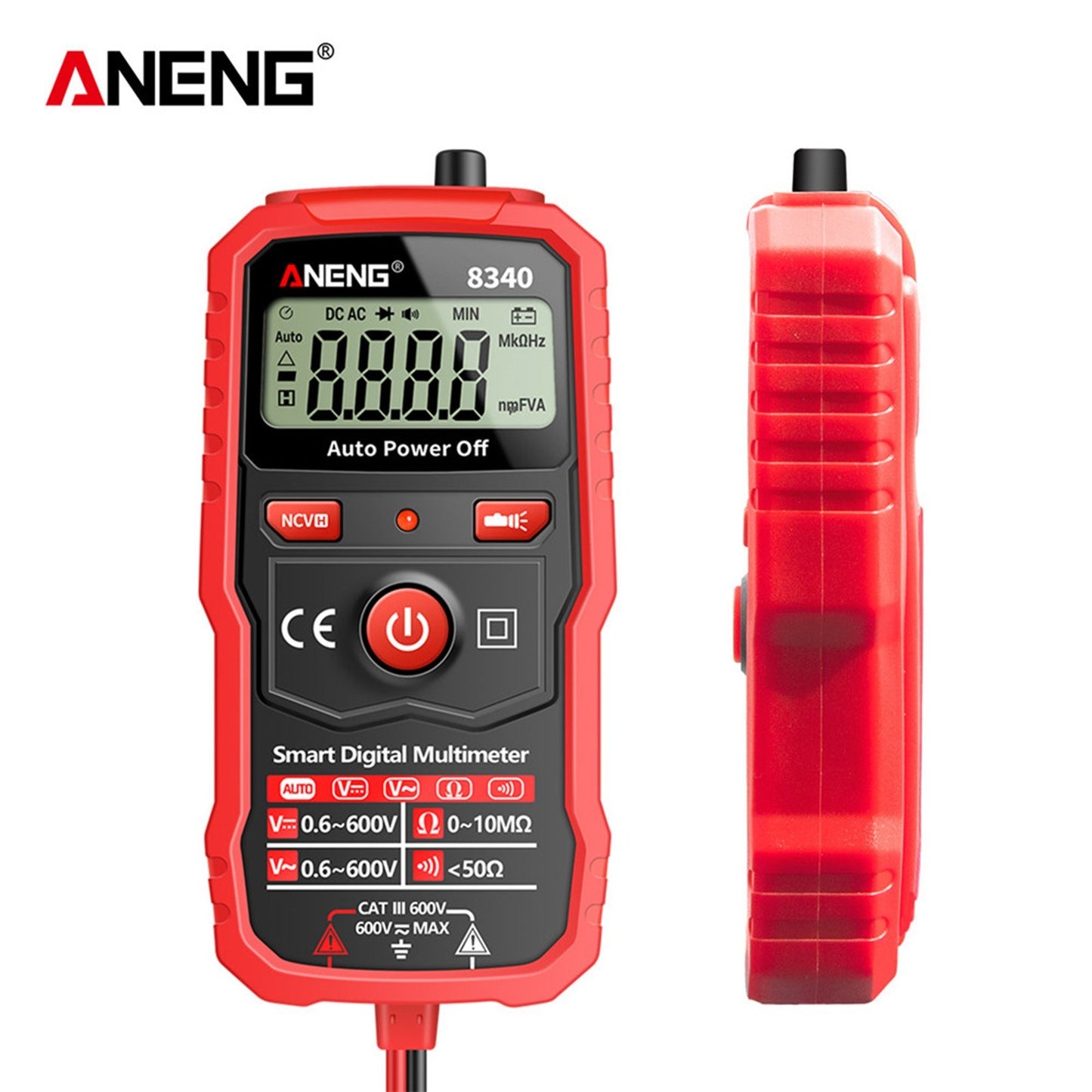 ANENG 8340 Smart Digital Multimeter - 1999 Counts, Auto Recognition, Backlit Screen, NCV Induction, AC/DC Voltage & Resistance Tester