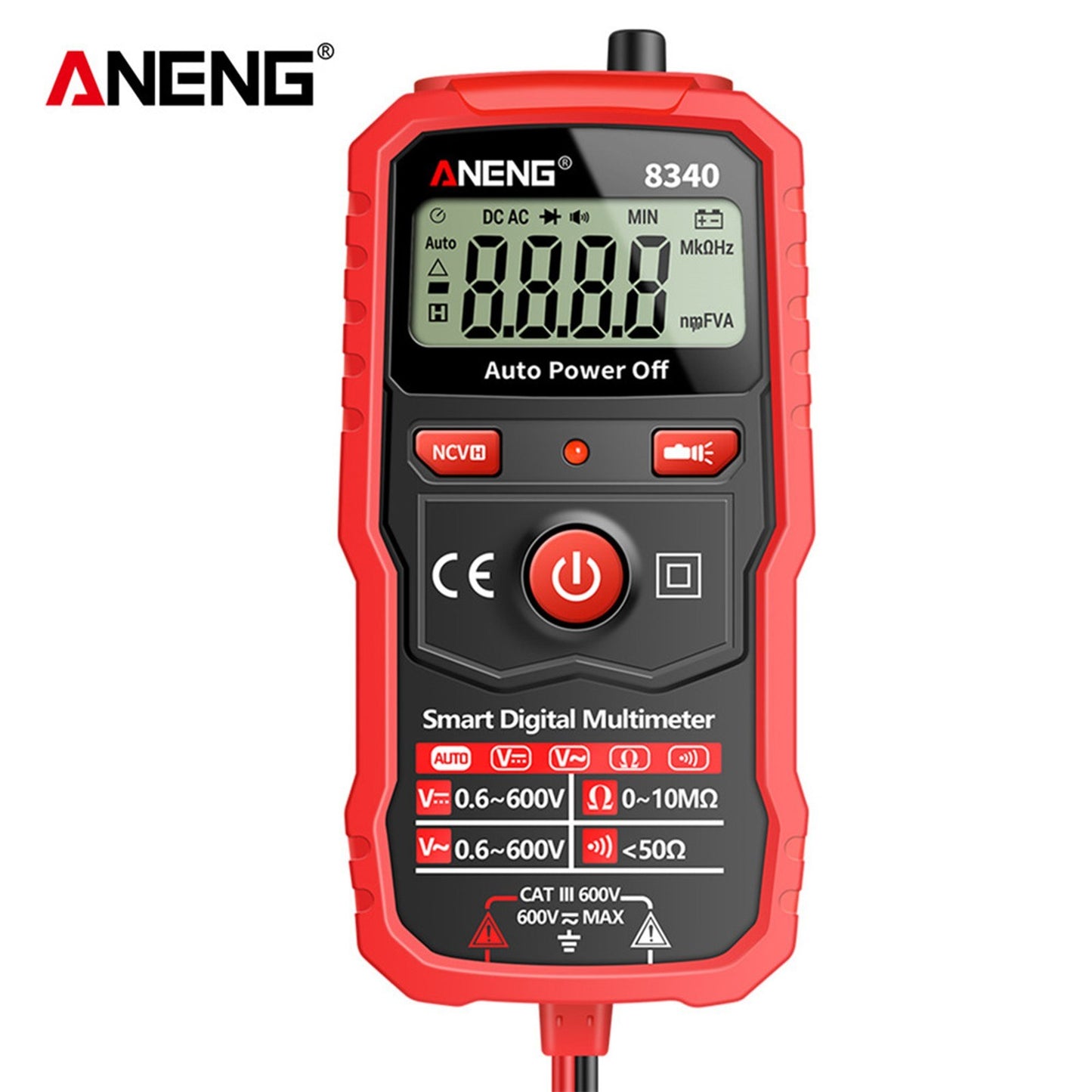 ANENG 8340 Smart Digital Multimeter - 1999 Counts, Auto Recognition, Backlit Screen, NCV Induction, AC/DC Voltage & Resistance Tester