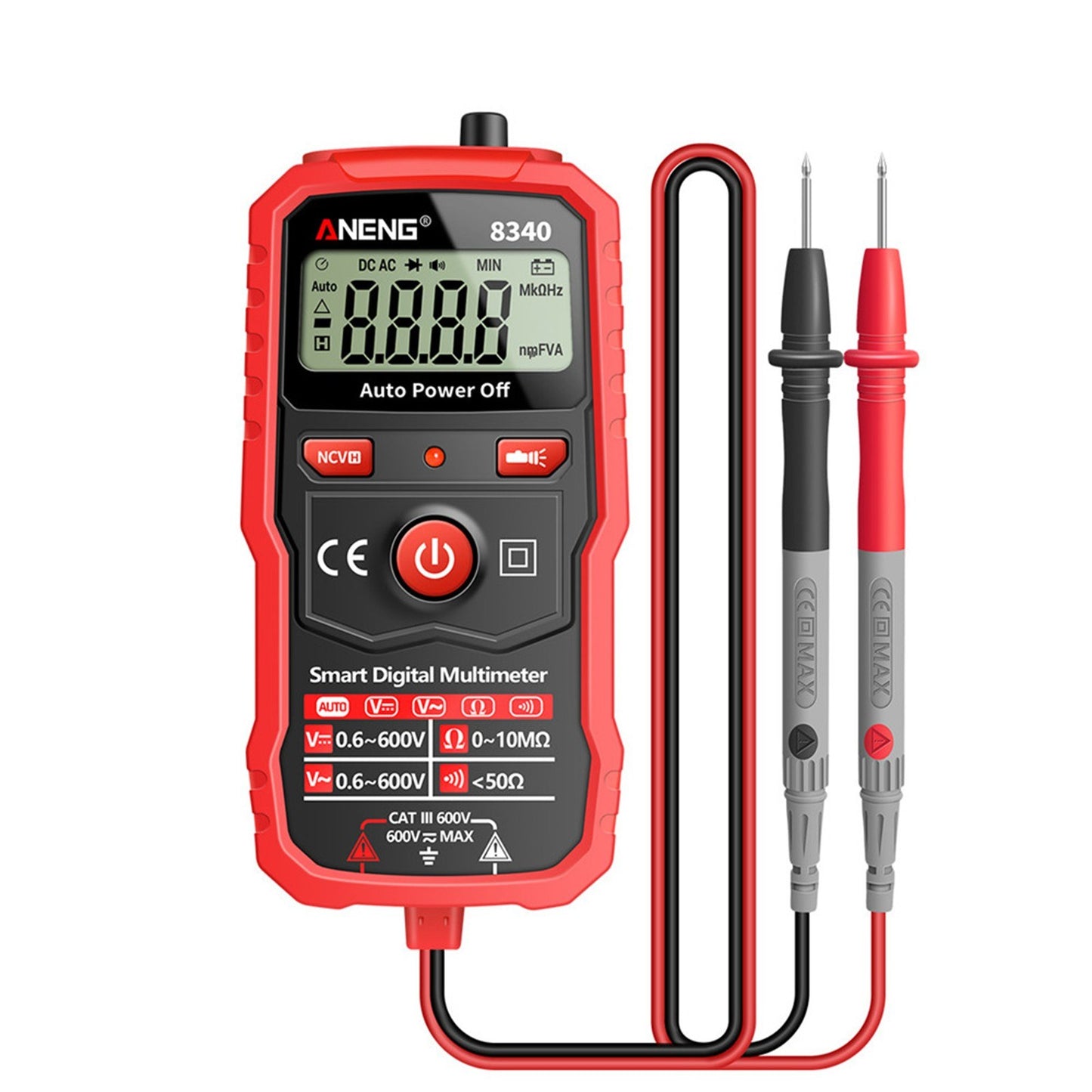ANENG 8340 Smart Digital Multimeter - 1999 Counts, Auto Recognition, Backlit Screen, NCV Induction, AC/DC Voltage & Resistance Tester