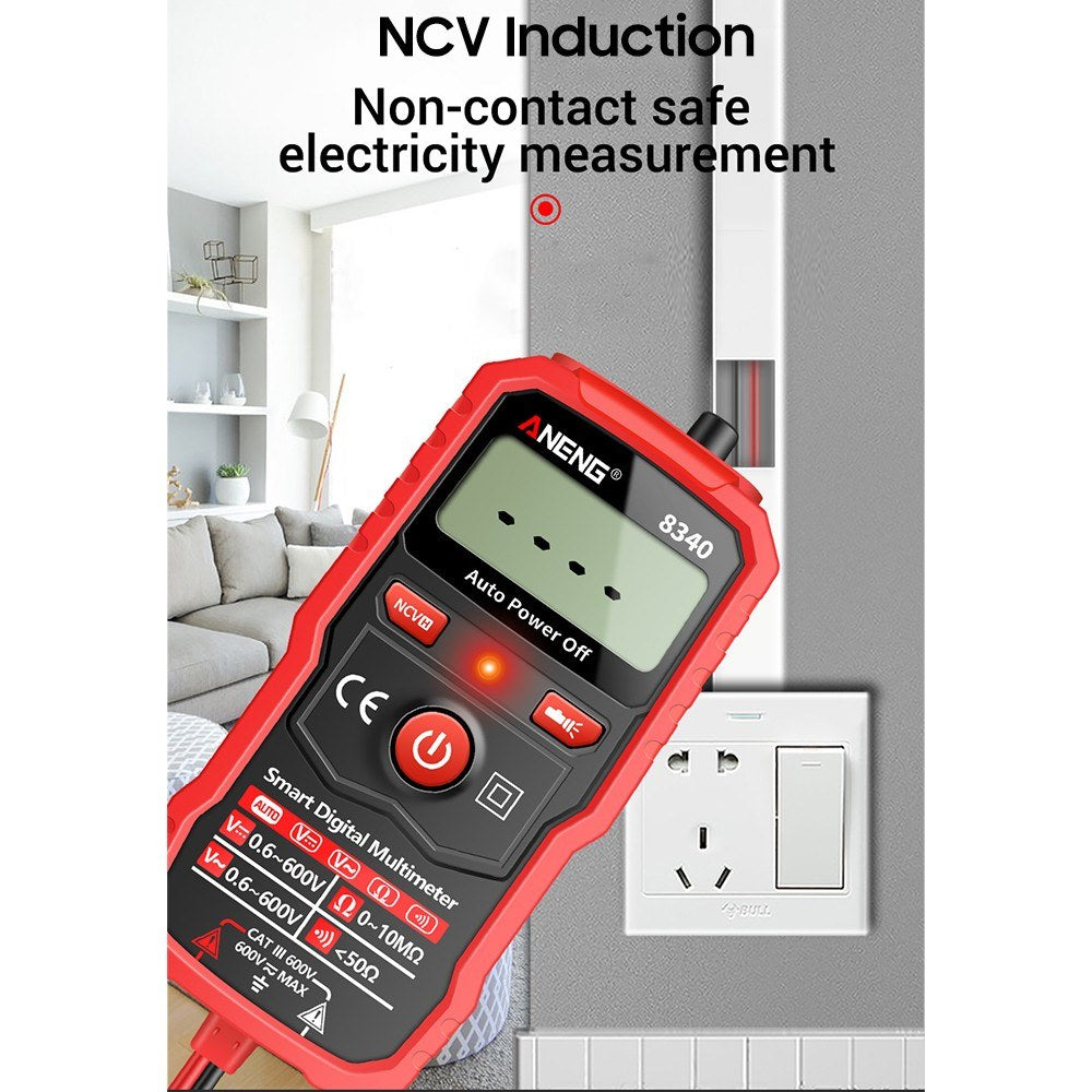 ANENG 8340 Smart Digital Multimeter - 1999 Counts, Auto Recognition, Backlit Screen, NCV Induction, AC/DC Voltage & Resistance Tester