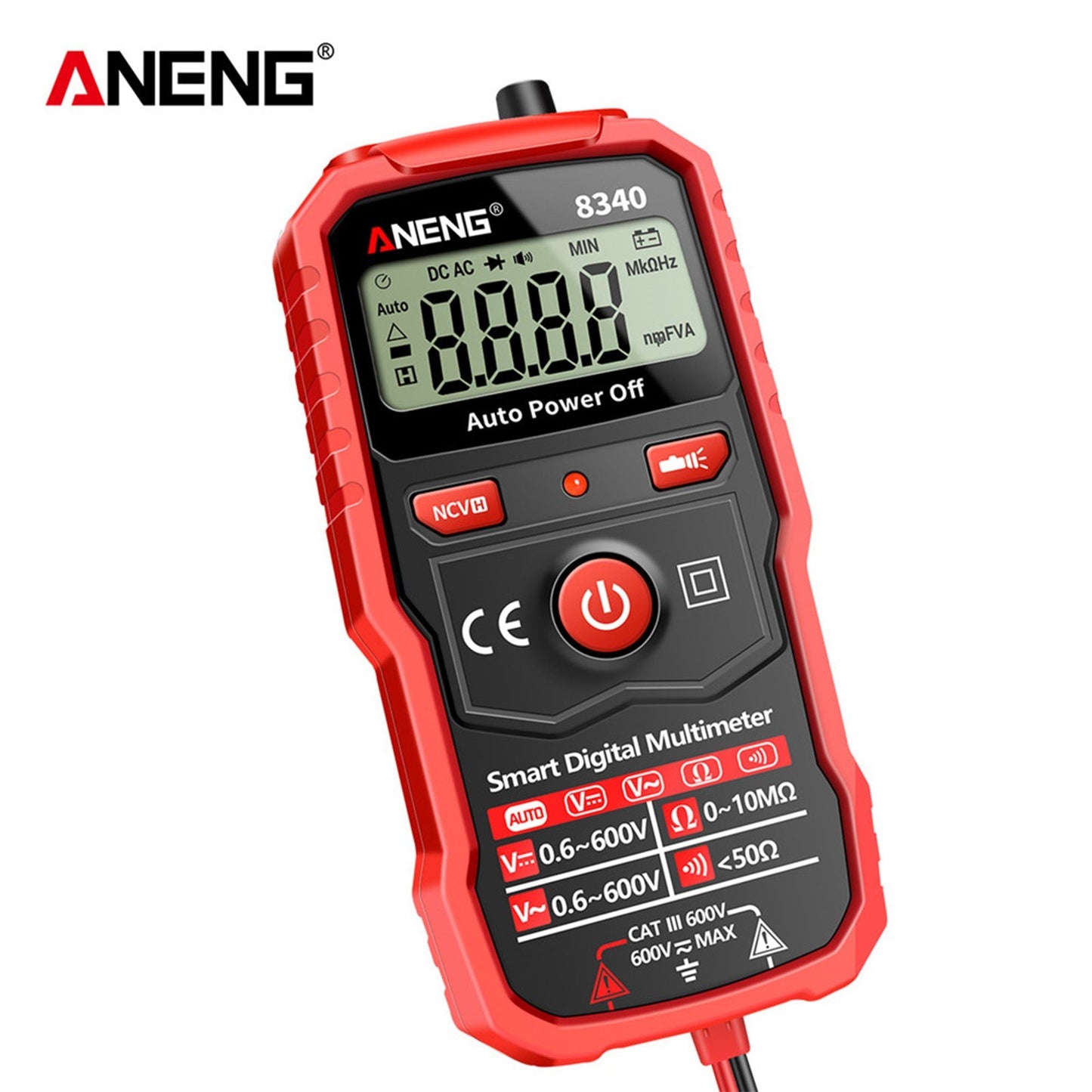 ANENG 8340 Smart Digital Multimeter - 1999 Counts, Auto Recognition, Backlit Screen, NCV Induction, AC/DC Voltage & Resistance Tester