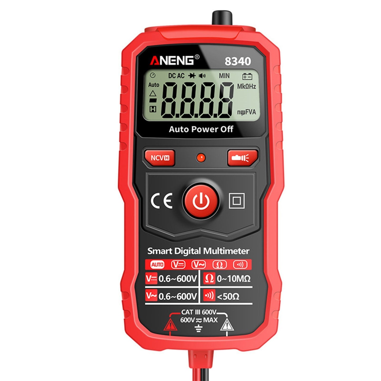 ANENG 8340 Smart Digital Multimeter - 1999 Counts, Auto Recognition, Backlit Screen, NCV Induction, AC/DC Voltage & Resistance Tester