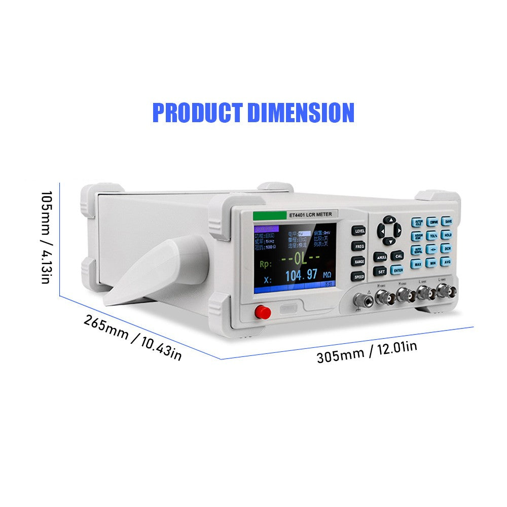 High Precision Benchtop Digital LCR Meter 100Hz-10KHz, 0.1% Accuracy with 3.5-inch LCD Display for Resistance, Inductance, Capacitance Testing