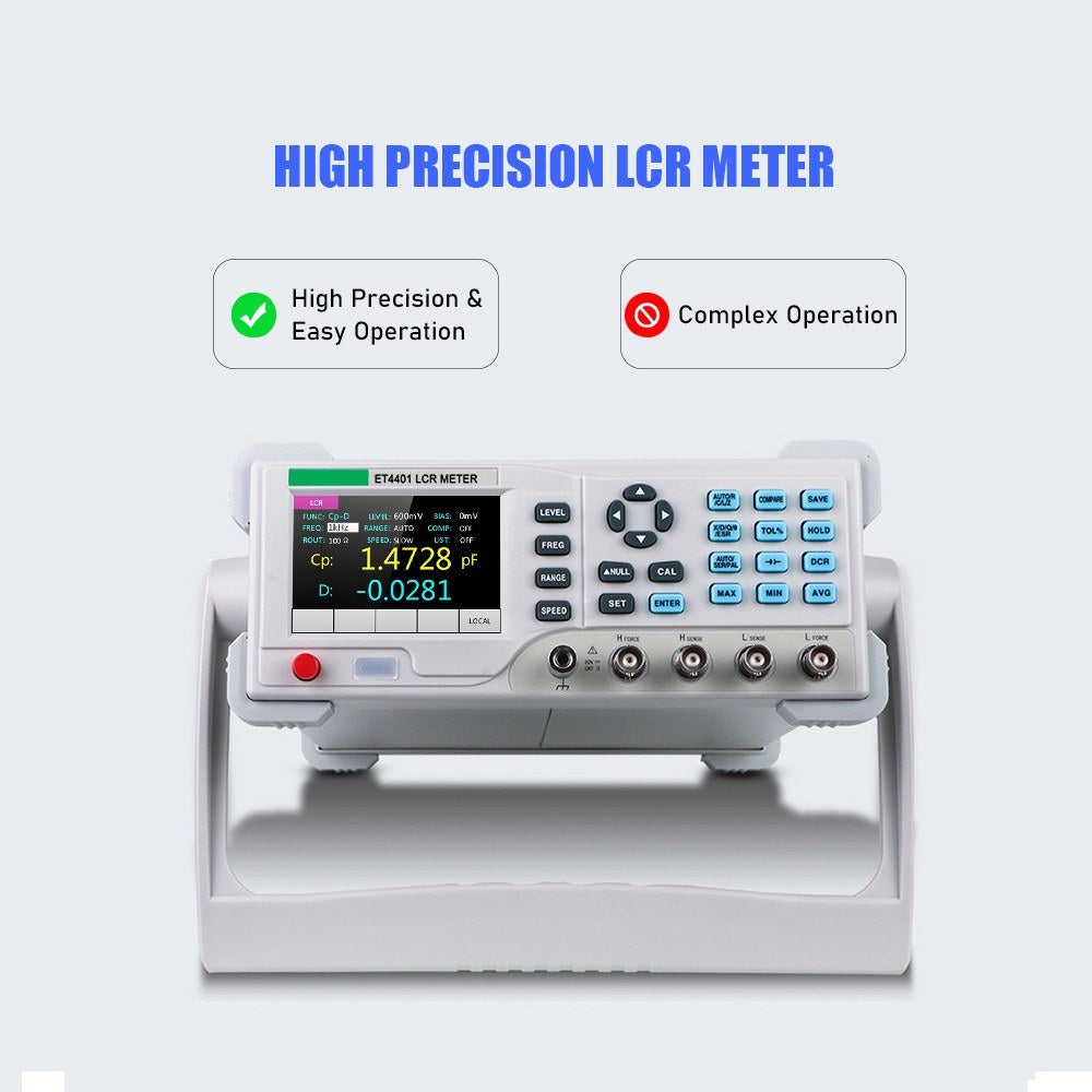 High Precision Benchtop Digital LCR Meter 100Hz-10KHz, 0.1% Accuracy with 3.5-inch LCD Display for Resistance, Inductance, Capacitance Testing