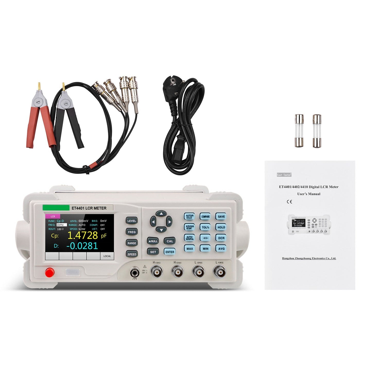 High Precision Benchtop Digital LCR Meter 100Hz-10KHz, 0.1% Accuracy with 3.5-inch LCD Display for Resistance, Inductance, Capacitance Testing