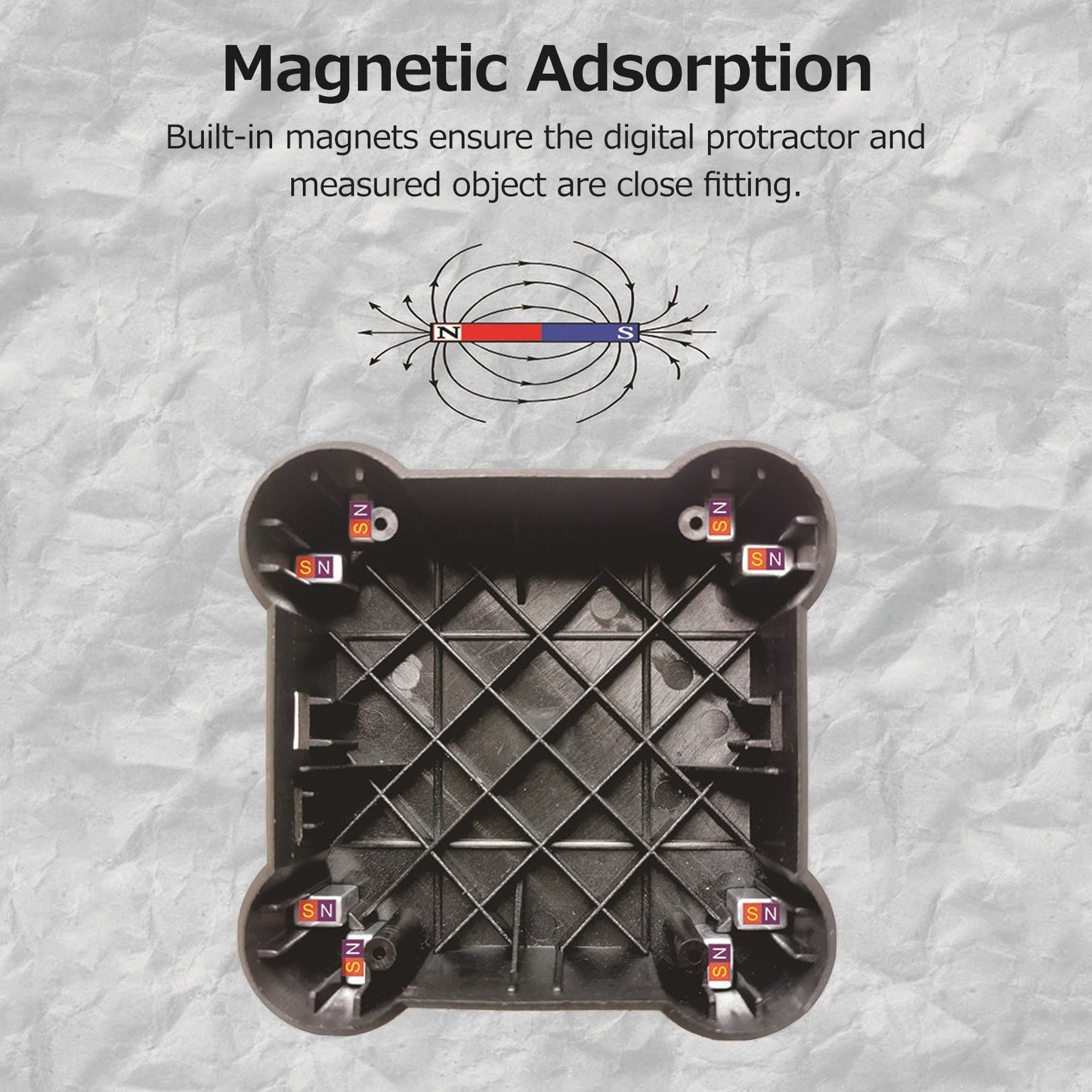 Digital Dual Axis Protractor Inclinometer with 0.02° Accuracy and Magnetic Base for Woodworking and Construction