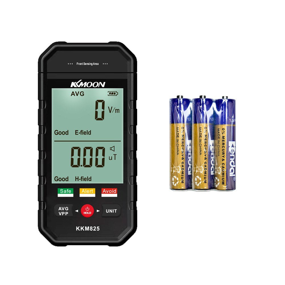 KKmoon Handheld EMF Radiation Detector, Large LCD, Data Hold, Alarm, 3-Color Indicator for Electric & Magnetic Fields, Multi-Function for Home, Office, Outdoor Use