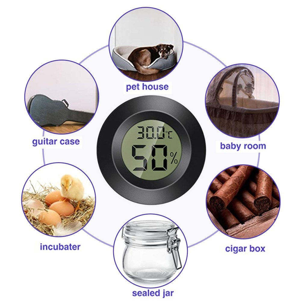 Indoor Temperature & Humidity Gauge - Hygrometer Thermometer for Home, Greenhouse, Basement, Pets (0℃-50℃, 10%-99% RH)