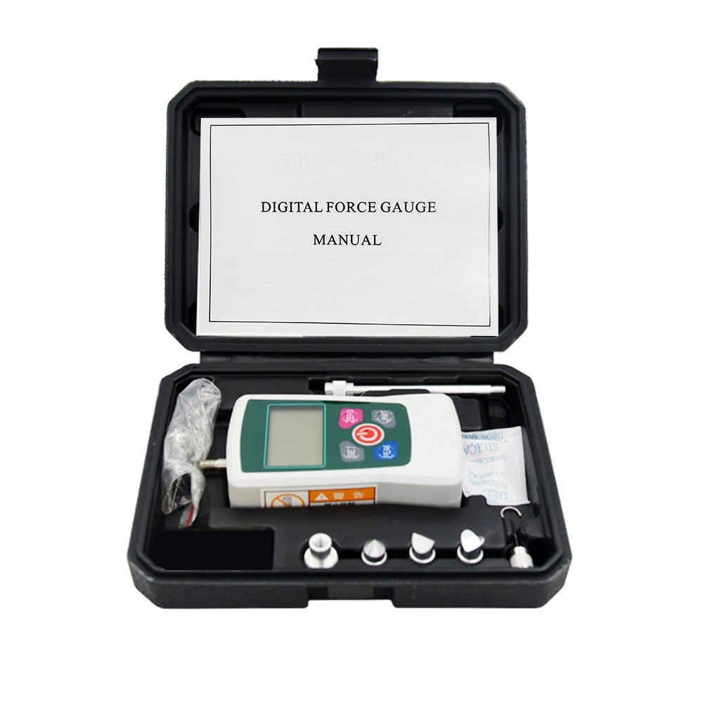 Portable Digital Force Gauge 500N/50kg/110Lb/1760oz, Switchable Units, Backlit Display, Mini Dynamometer with 6 Fixtures & Storage Case, Auto Power Off
