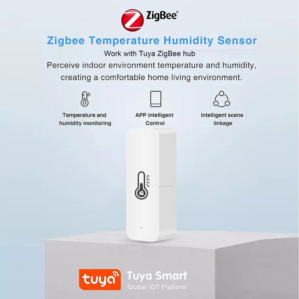 Tuya ZigBee Smart Temperature & Humidity Sensor, Real-time Monitoring, Alexa & Google Home Compatible, Gateway Required