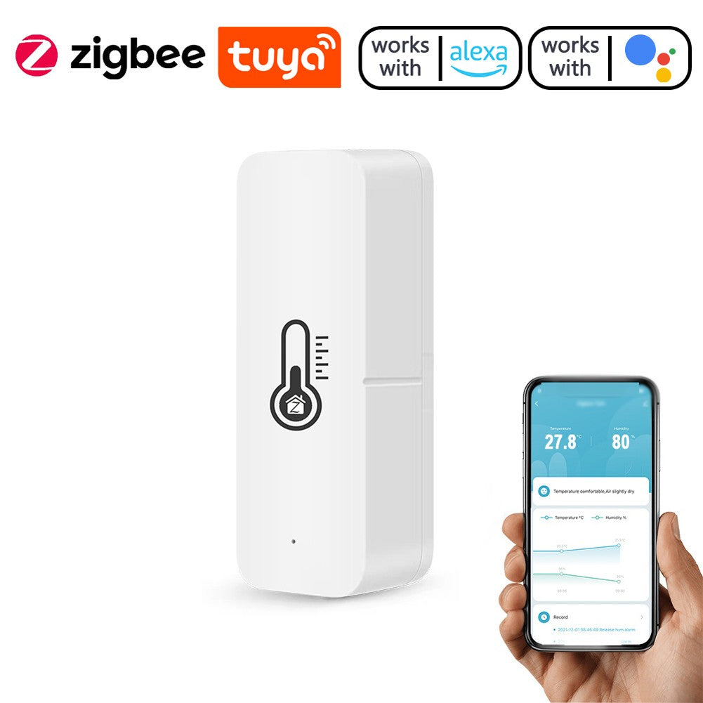 Tuya ZigBee Smart Temperature & Humidity Sensor, Real-time Monitoring, Alexa & Google Home Compatible, Gateway Required