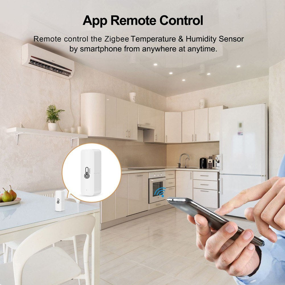 Tuya ZigBee Smart Temperature & Humidity Sensor, Real-time Monitoring, Alexa & Google Home Compatible, Gateway Required