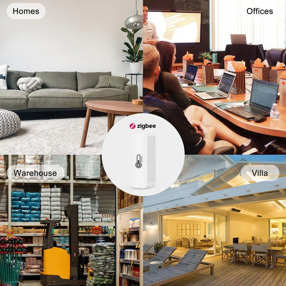 Tuya ZigBee Smart Temperature & Humidity Sensor, Real-time Monitoring, Alexa & Google Home Compatible, Gateway Required