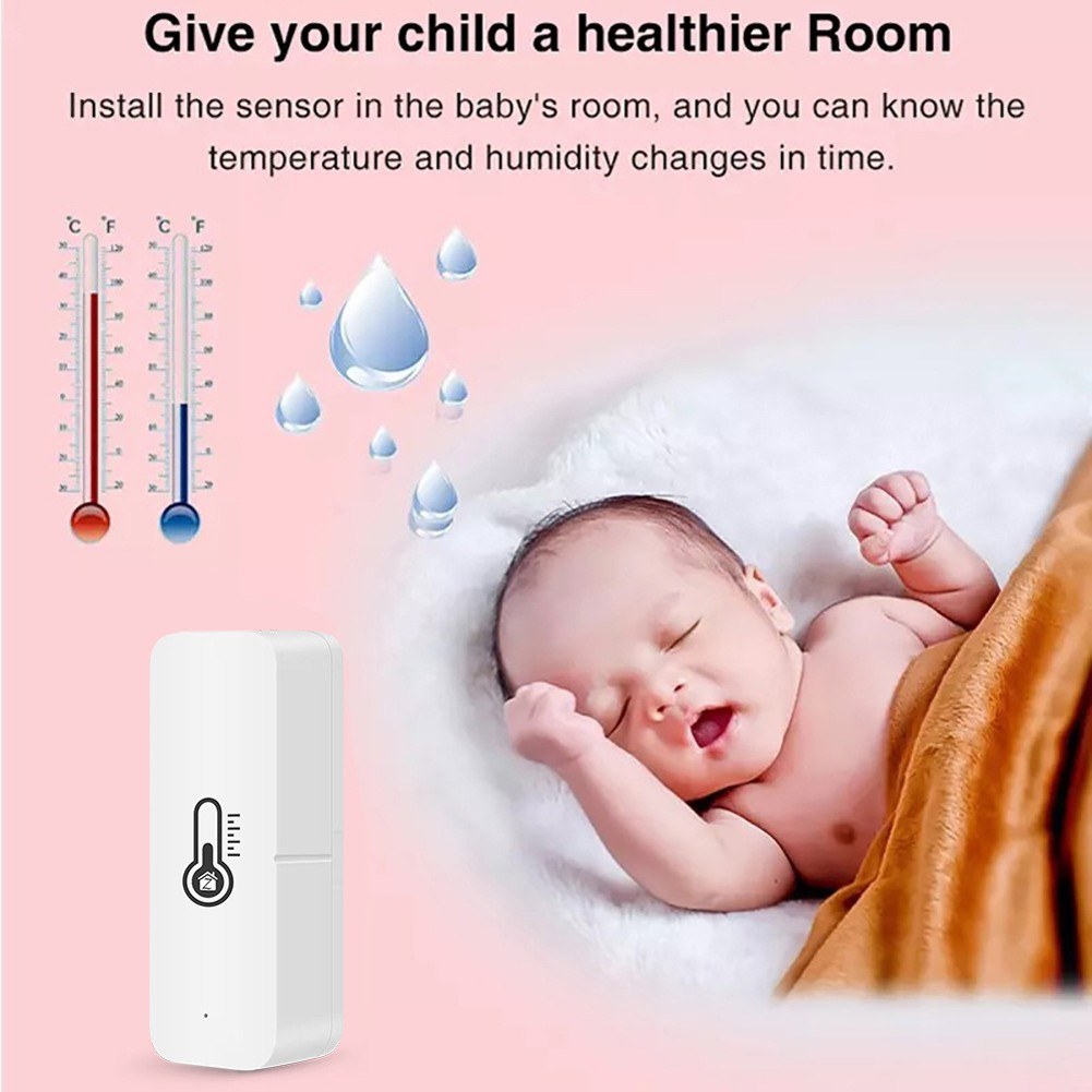 Tuya ZigBee Smart Temperature & Humidity Sensor, Real-time Monitoring, Alexa & Google Home Compatible, Gateway Required