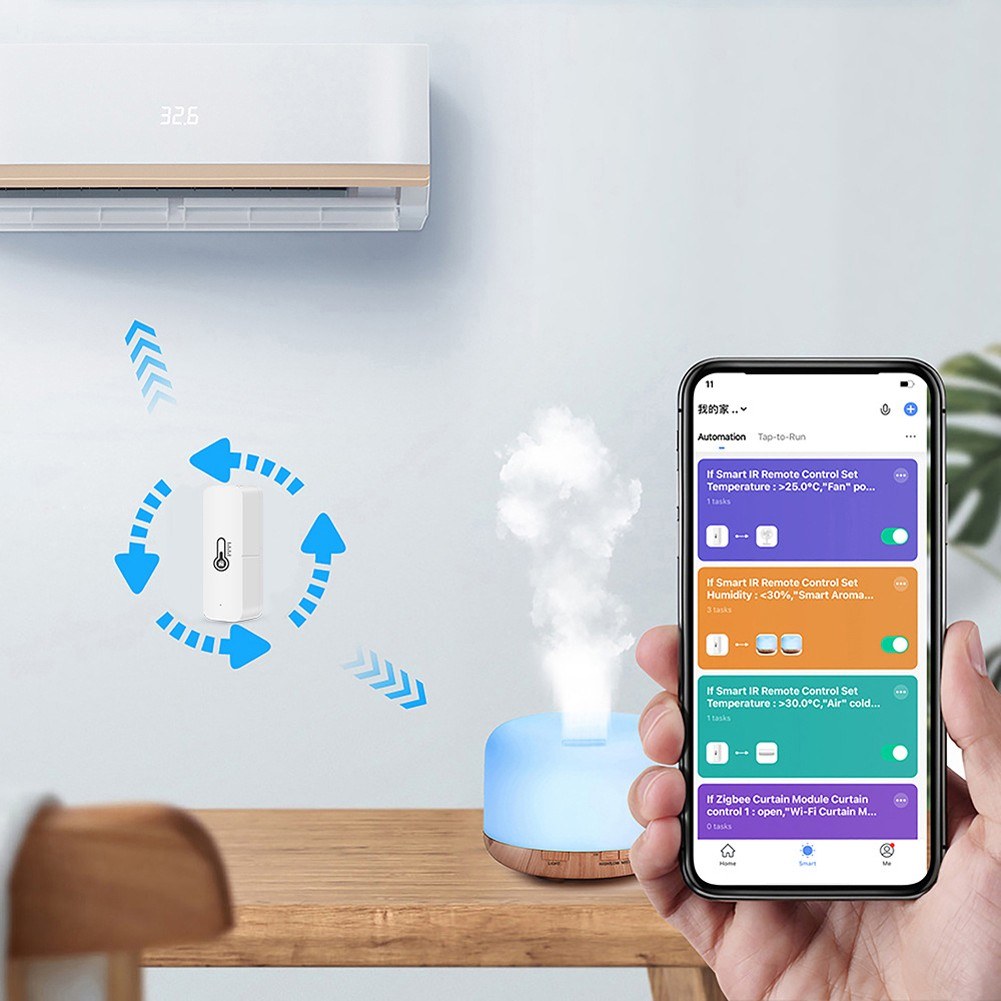 Tuya ZigBee Smart Temperature & Humidity Sensor, Real-time Monitoring, Alexa & Google Home Compatible, Gateway Required