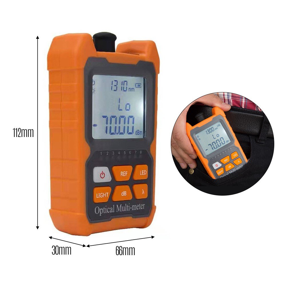 High-Precision Portable LED Fiber Optic Power Meter & Network Cable Tester