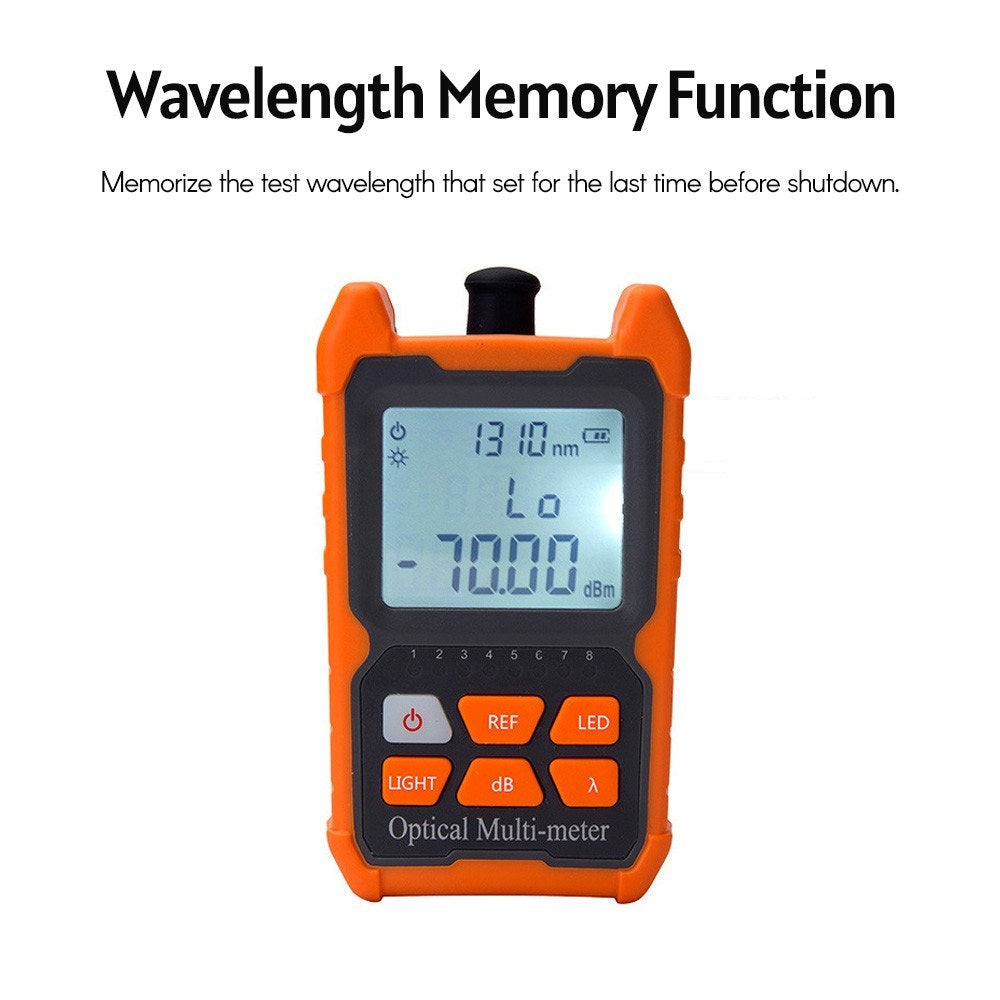 High-Precision Portable LED Fiber Optic Power Meter & Network Cable Tester