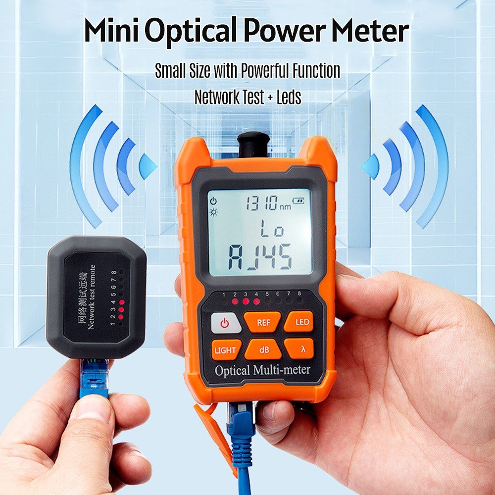 High-Precision Portable LED Fiber Optic Power Meter & Network Cable Tester