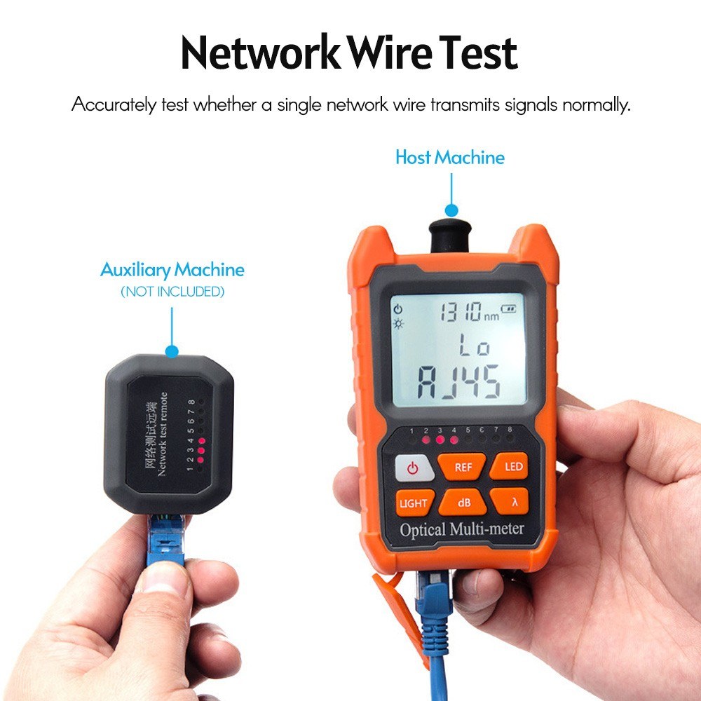 High-Precision Portable LED Fiber Optic Power Meter & Network Cable Tester