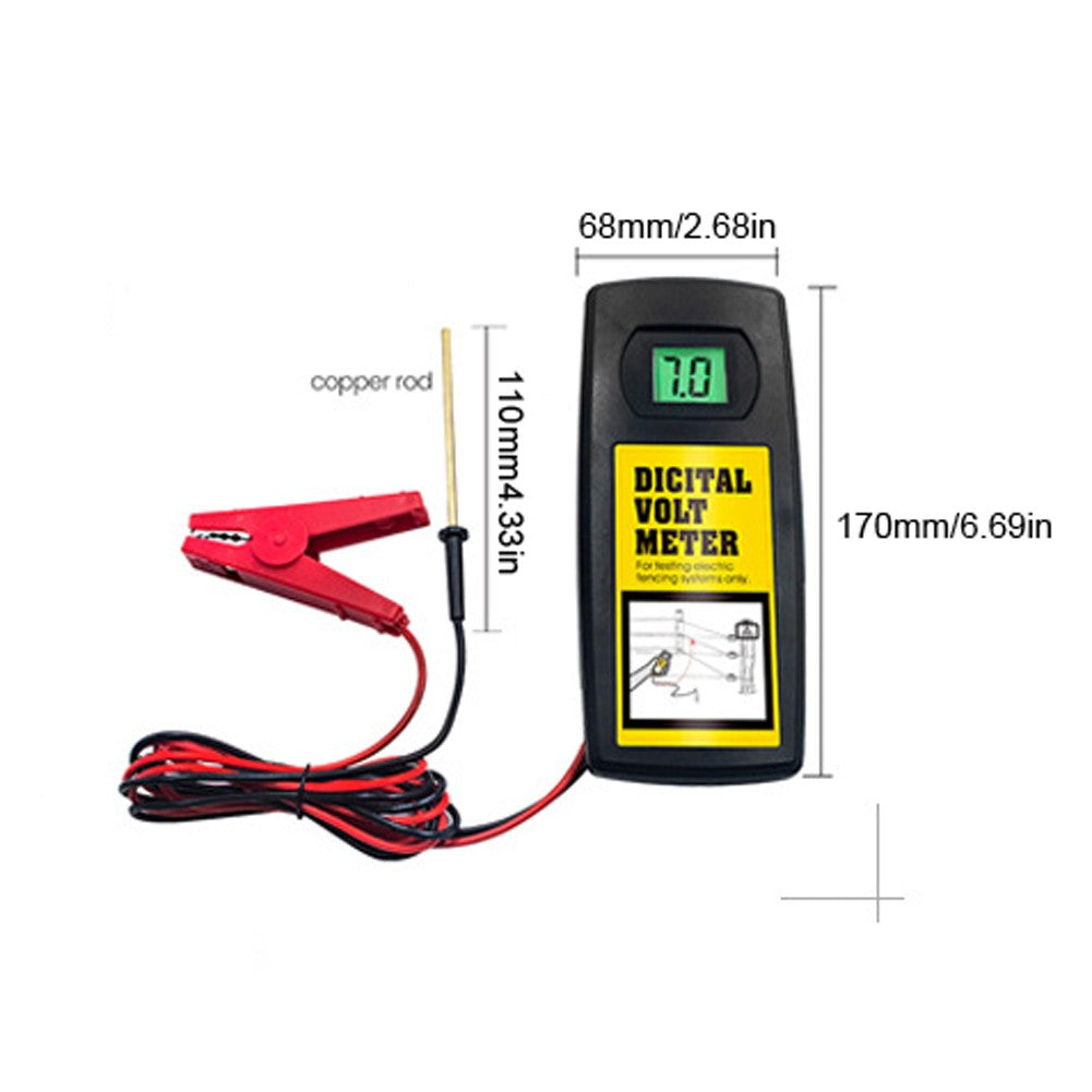 Digital Fence Tester - 9.9KV Voltmeter for Home, Garden, Horse & Livestock Electric Fences with LCD Backlit Display
