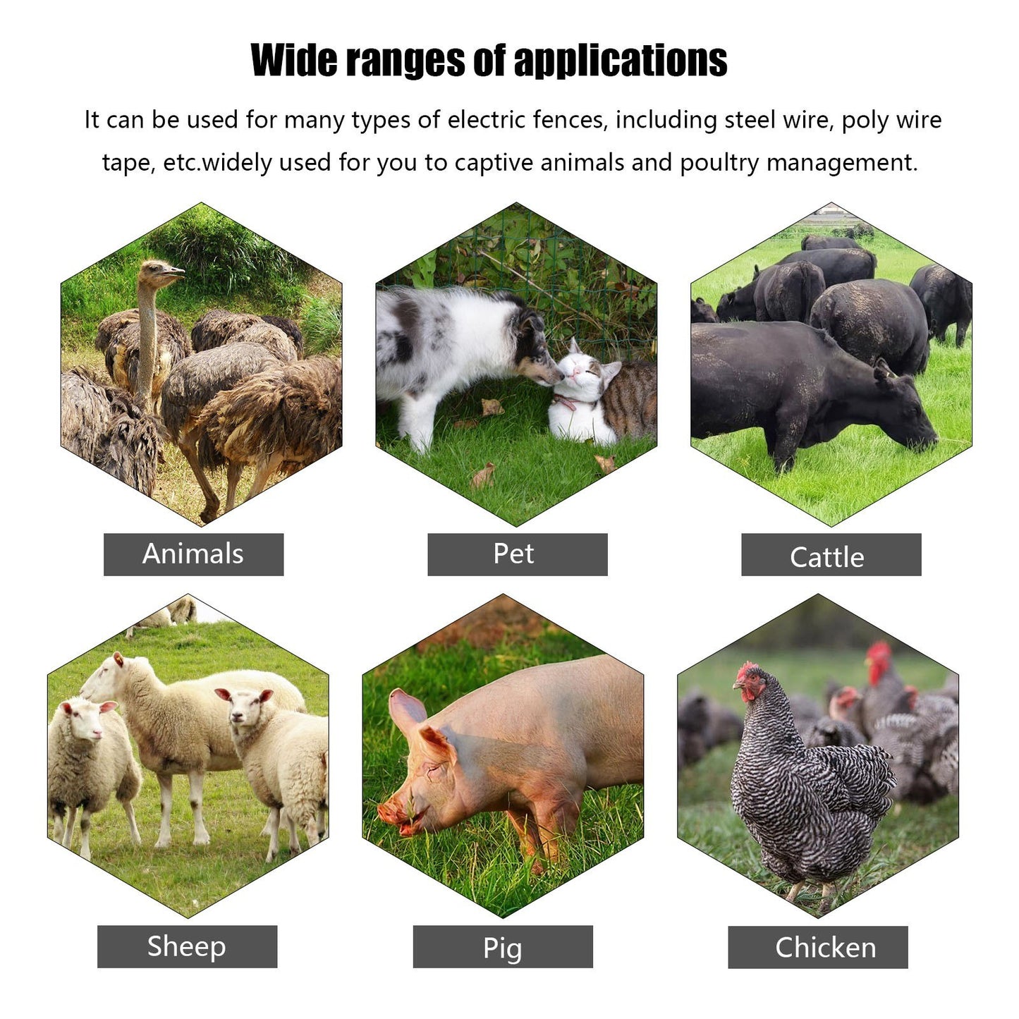 MLD-002 Electric Fence Voltmeter 600V-7KV, Battery-Free, 8 Indicator Lights for Home Garden & Livestock