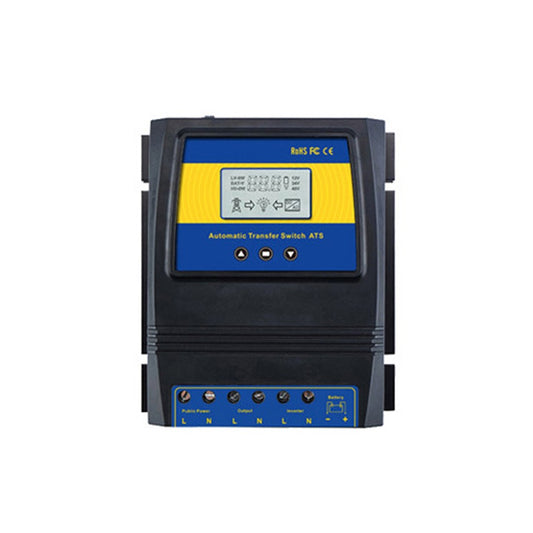 Automatic Dual Power Transfer Switch ATS for Solar & Wind Systems, DC 12V/24V/48V, AC 110V/220V, Auto Detection