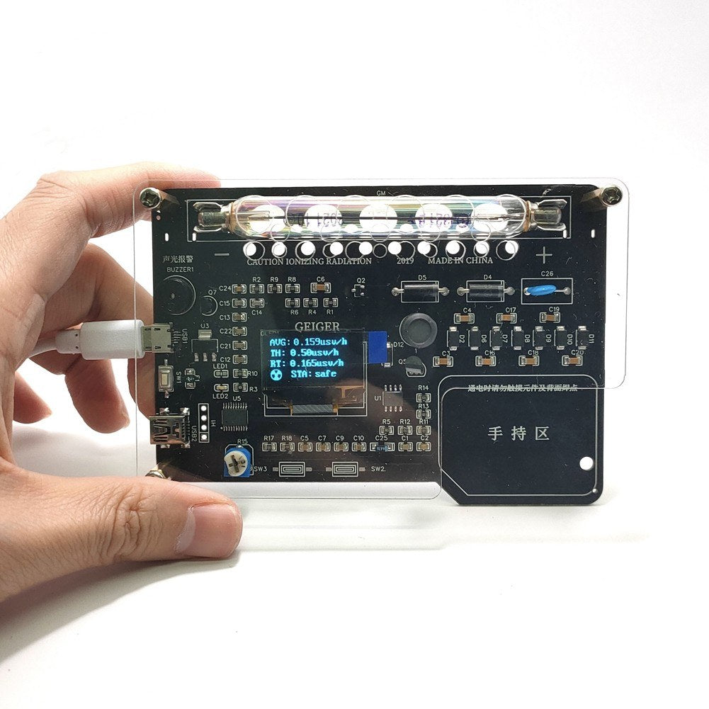 DIY Geiger Counter Kit: Portable Nuclear Radiation Detector with OLED Display for X-ray, Gamma, Beta Rays, Iodine 131
