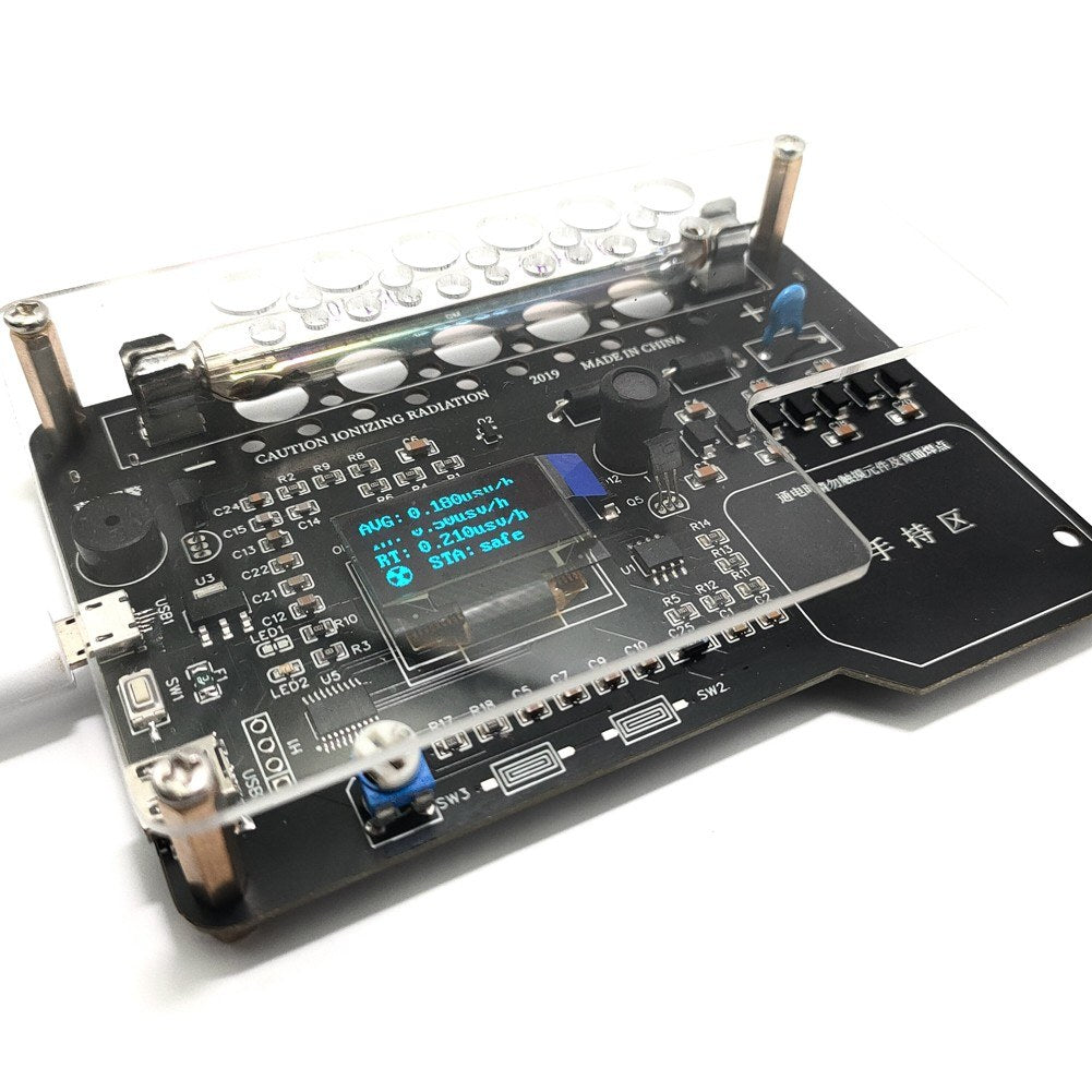 DIY Geiger Counter Kit: Portable Nuclear Radiation Detector with OLED Display for X-ray, Gamma, Beta Rays, Iodine 131