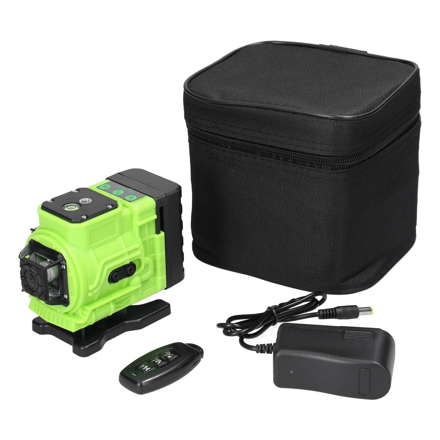12-Line Green Laser Level with 3° Self-Leveling, Rechargeable Lithium Battery, Multifunctional Leveling Tool with Omnidirectional Ground and Wall Mount