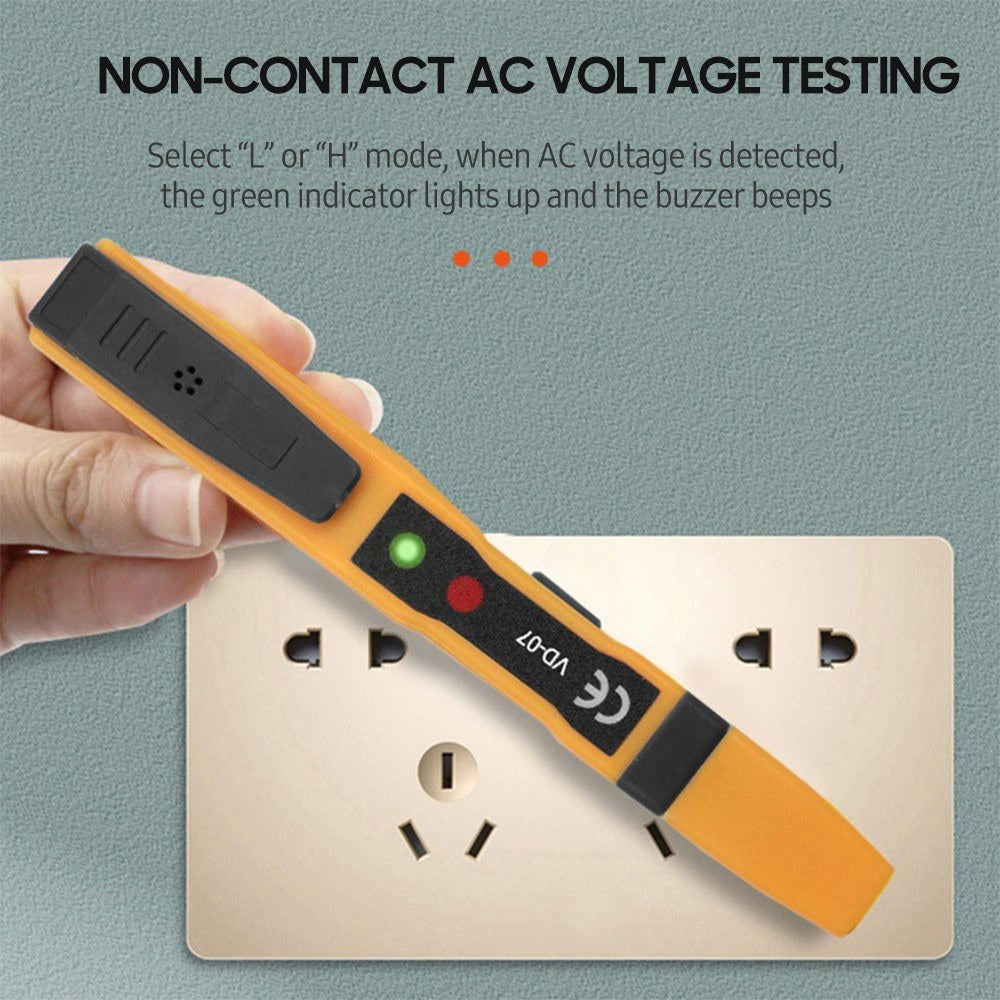 Portable Non-Contact AC Voltage Tester Pen 70-250V with Sound & Light Alarm, Zero/Live Wire Detection, Breakpoint Detection, Battery Checker