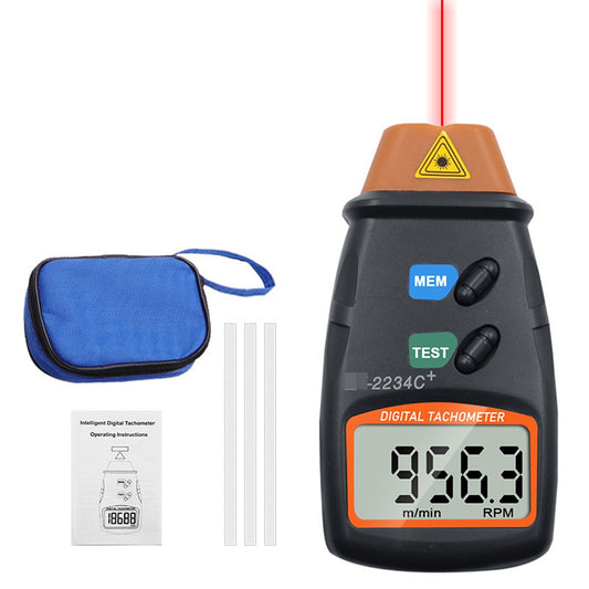 Non-Contact Handheld Digital Laser Tachometer 2.5-99999RPM with Carrying Bag for Motors, Fans, Washing Machines, Automobiles