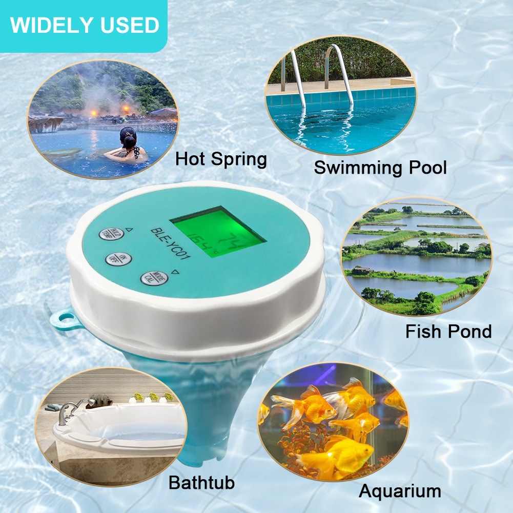 6-in-1 Portable Water Quality Detector with BT App & LCD Display (PH, EC, TDS, ORP, Temp, Chlorine)
